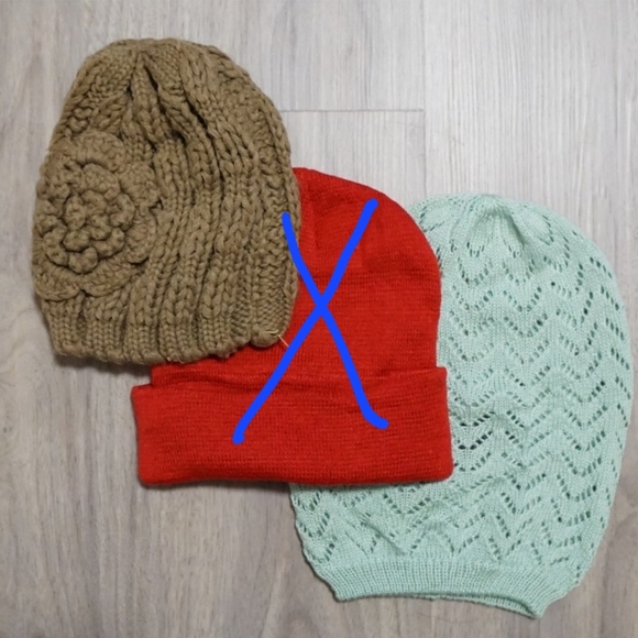 Bundle of 2 Beanies - Taupe/Brown and Mint Green - Picture 1 of 6